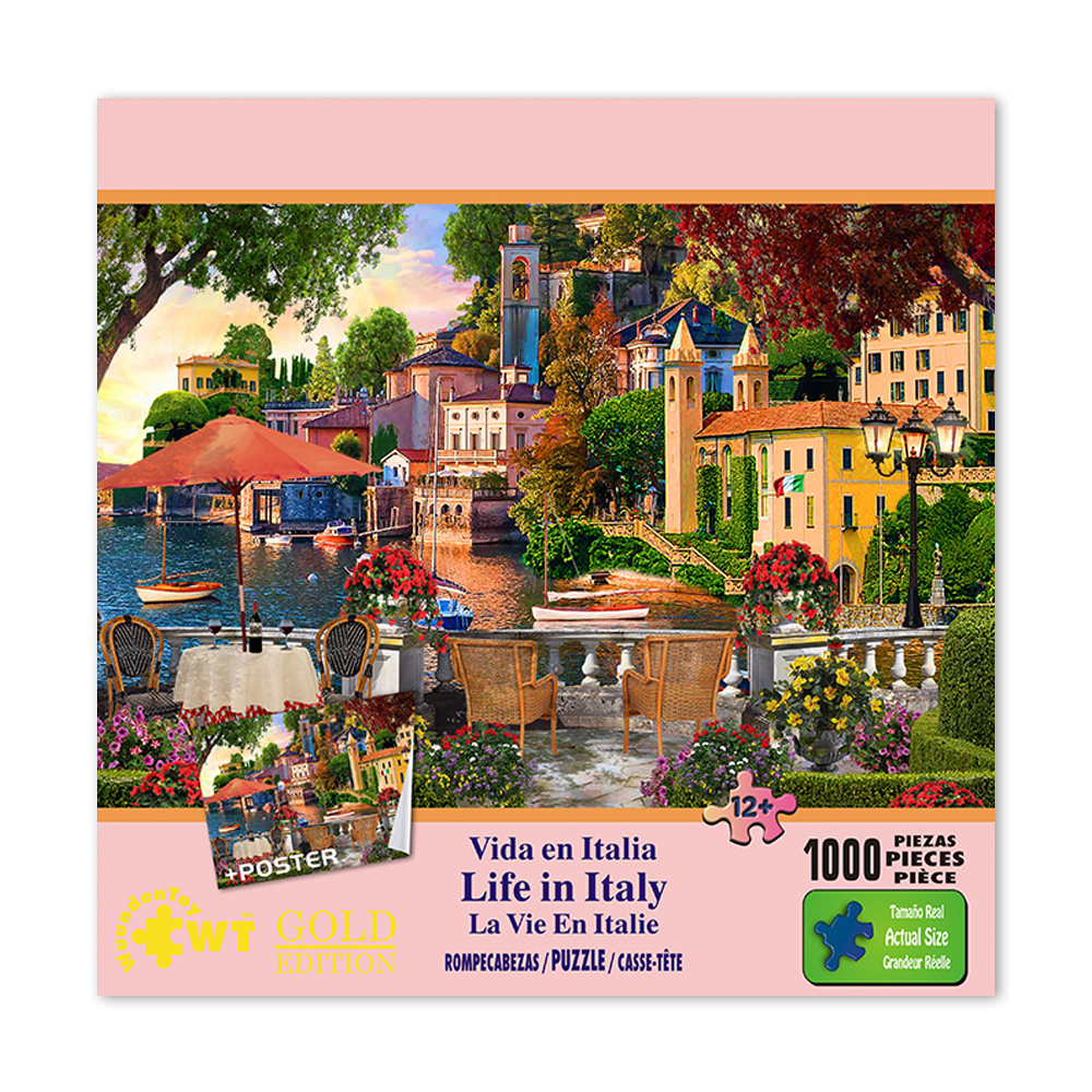 Rompecabezas WuundenToy 1,000 Piezas, Vida en Italia, Puzzles para Adultos, Niños y Adolescentes, Calidad Premium, Perfecto para Adorno de Interiores, Ideal para Regalo