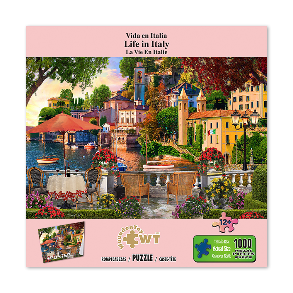 Rompecabezas WuundenToy 1,000 Piezas, Vida en Italia, Puzzles para Adultos, Niños y Adolescentes, Calidad Premium, Perfecto para Adorno de Interiores, Ideal para Regalo