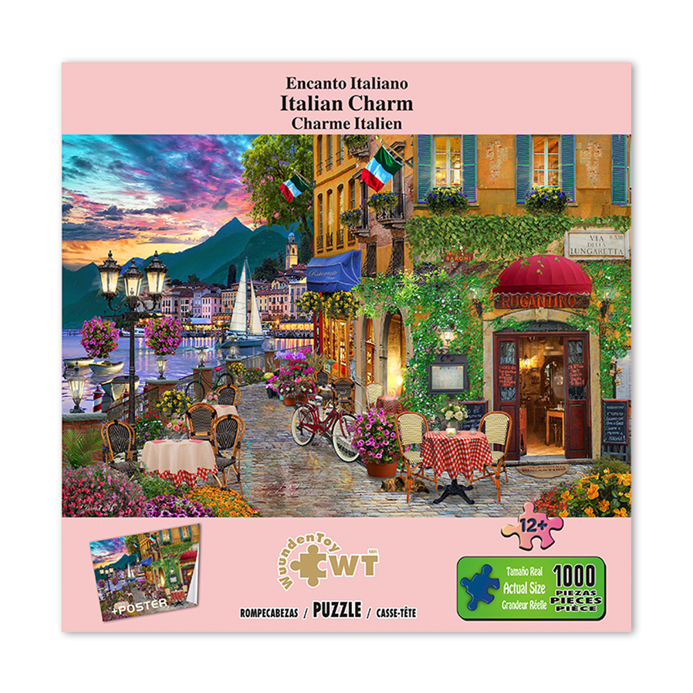 Rompecabezas WuundenToy 1,000 Piezas, Encanto Italiano, Puzzles para Adultos, Niños y Adolescentes, Calidad Premium, Perfecto para Adorno de Interiores, Ideal para Regalo