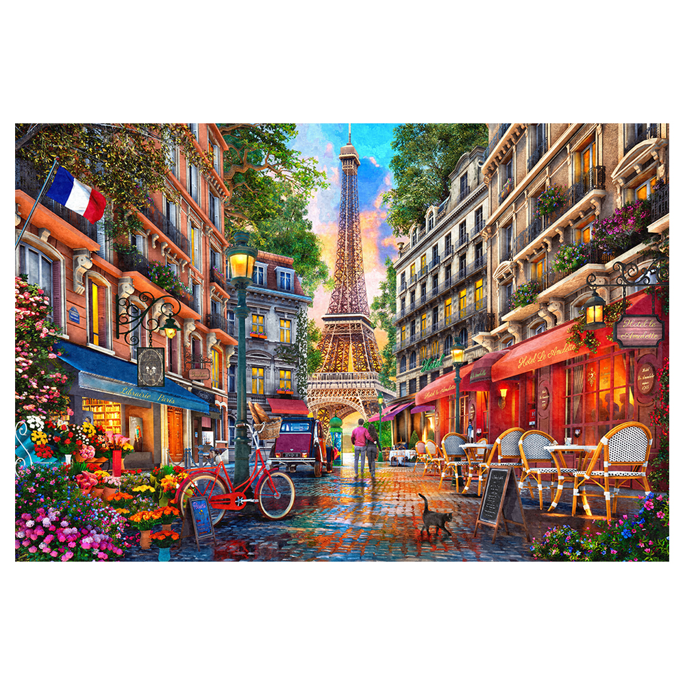 Rompecabezas WuundenToy 1,000 Piezas, Calle En París, Puzzles para Adultos, Niños y Adolescentes, Calidad Premium, Perfecto para Adorno de Interiores, Ideal para Regalo