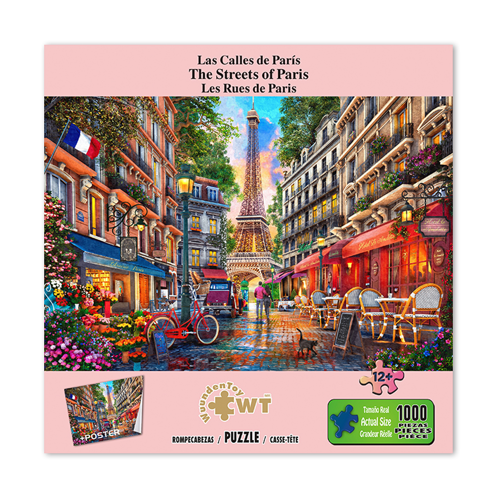 Rompecabezas WuundenToy 1,000 Piezas, Calle En París, Puzzles para Adultos, Niños y Adolescentes, Calidad Premium, Perfecto para Adorno de Interiores, Ideal para Regalo