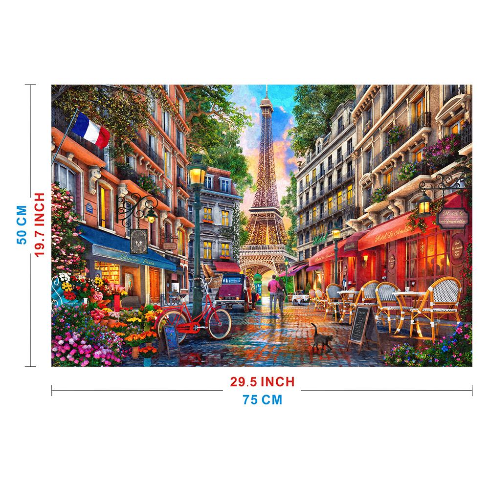 Rompecabezas WuundenToy 1,000 Piezas, Calle En París, Puzzles para Adultos, Niños y Adolescentes, Calidad Premium, Perfecto para Adorno de Interiores, Ideal para Regalo