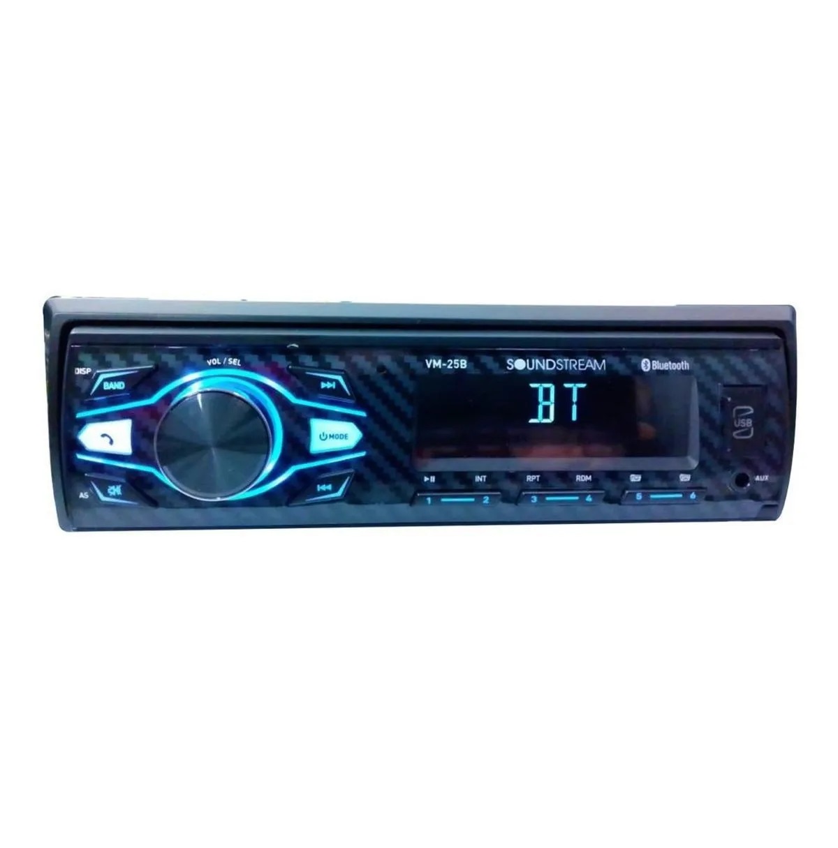 Autoestéreo Soundstream VM-25B con USB, bluetooth y lector de tarjeta SD y auxiliar