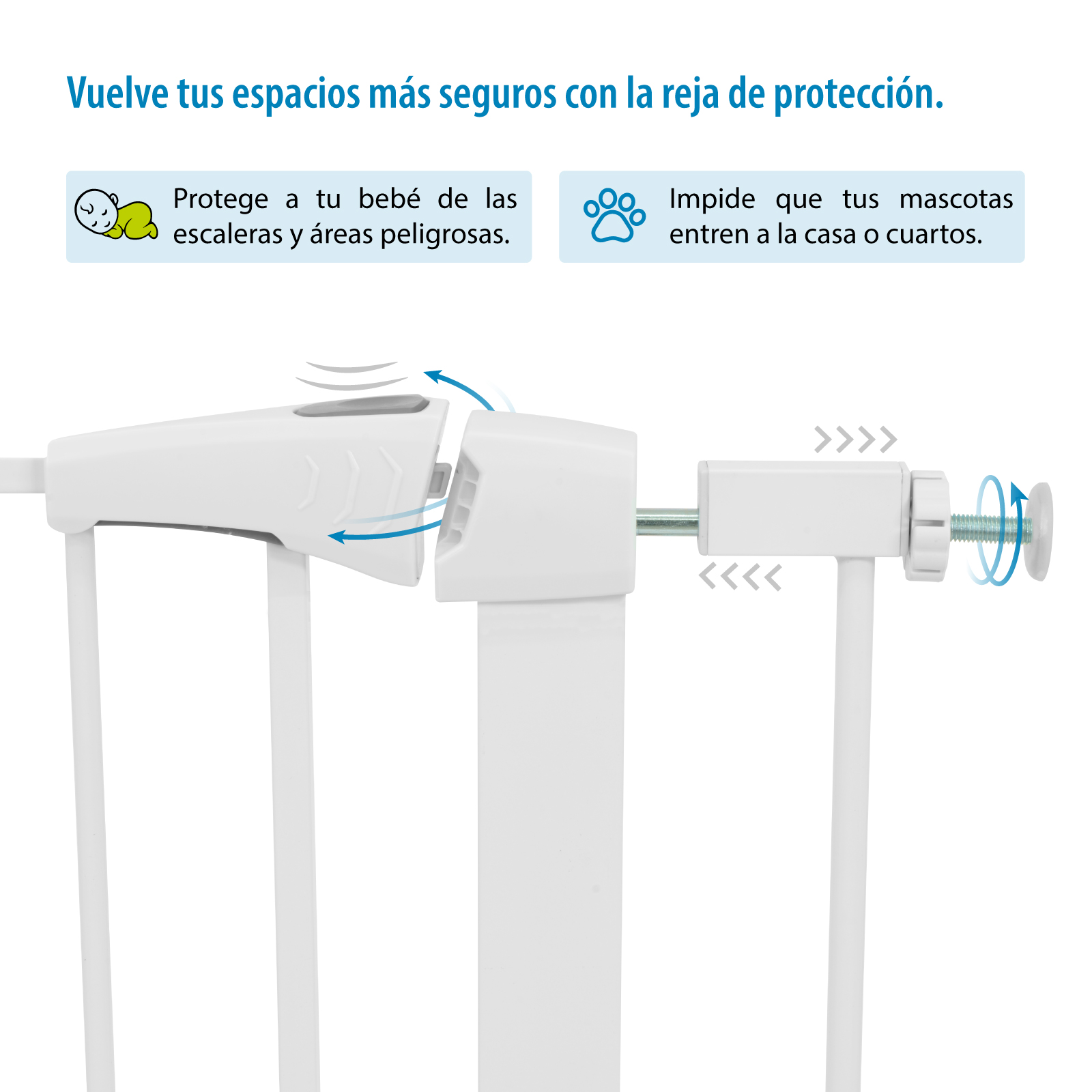 Puerta de Seguridad Expandible para Interior Reja para Bebe o Mascota