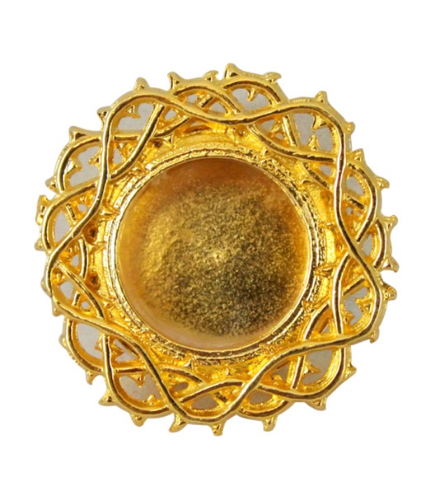 Relicario de corona de espinas de 4 cm dorado