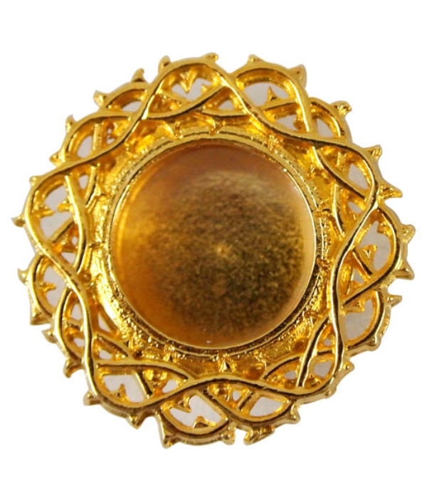 Relicario de corona de espinas de 4 cm dorado