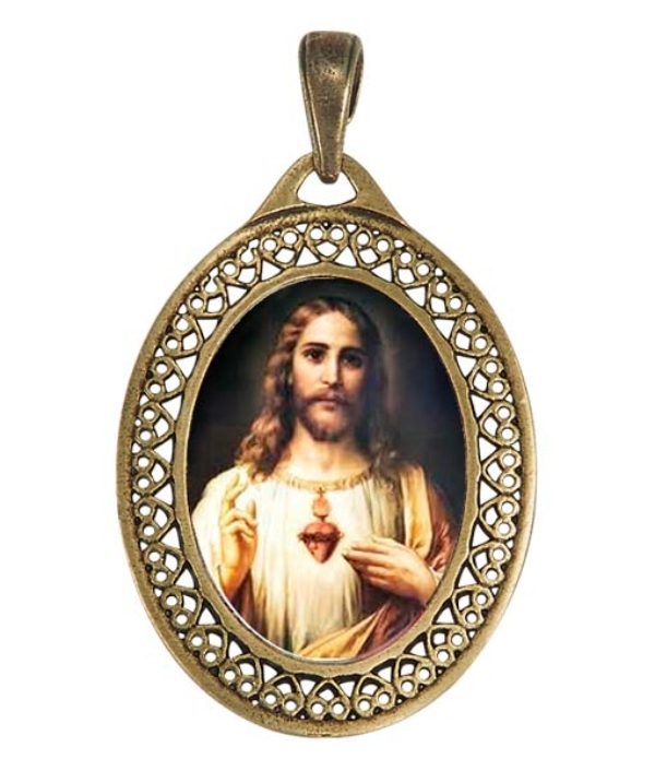 Dije Virgen María para collar estilo filigrana personalizable de 4.8 cm