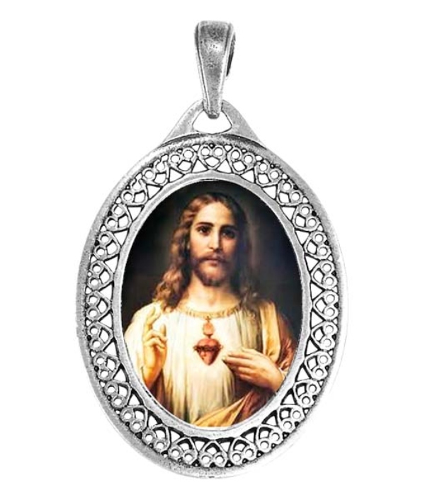 Dije Virgen María para collar estilo filigrana personalizable de 4.8 cm