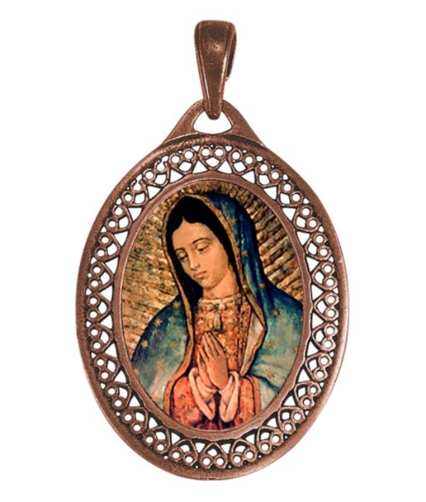 Dije Virgen María para collar estilo filigrana personalizable de 4.8 cm