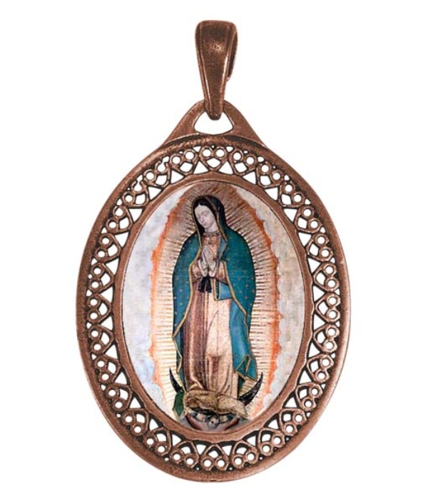 Dije Virgen María para collar estilo filigrana personalizable de 4.8 cm