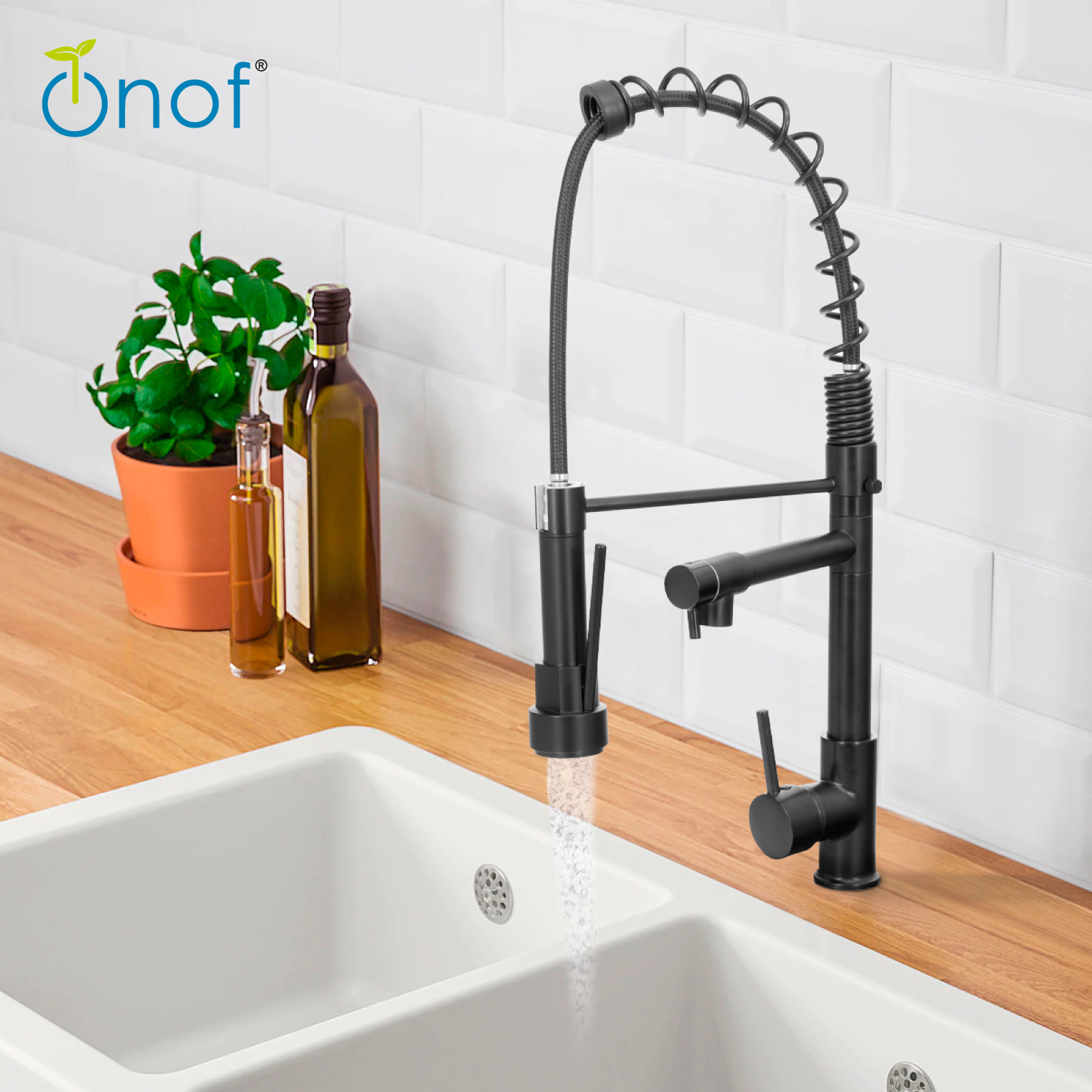 Grifo Monomando de Cocina Llave Mezcladora con Manguera 360 Cuello Flexible