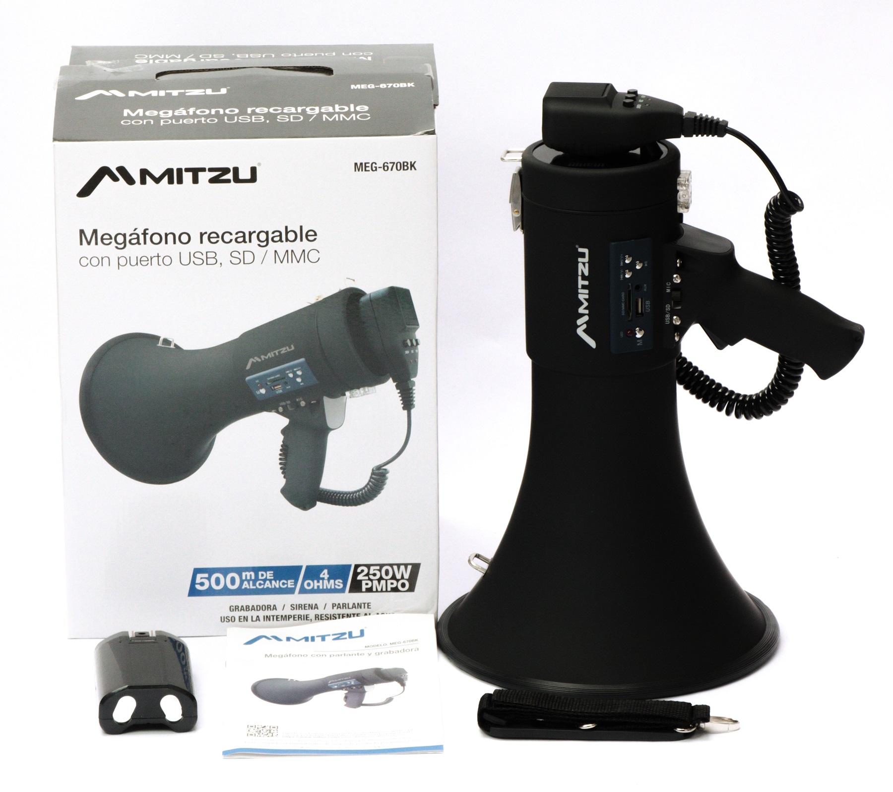 Hazte Escuchar Con Megafono Negro Con Increíbles Funciones MEG-670BK