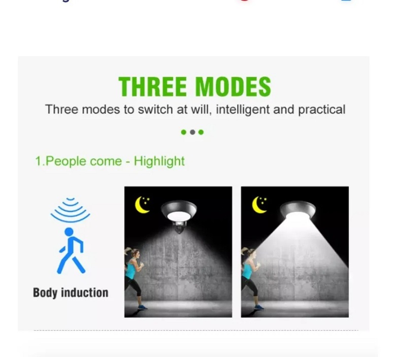 Lámpara Solar Para Exteriores Contra Agua Sensor Movimiento