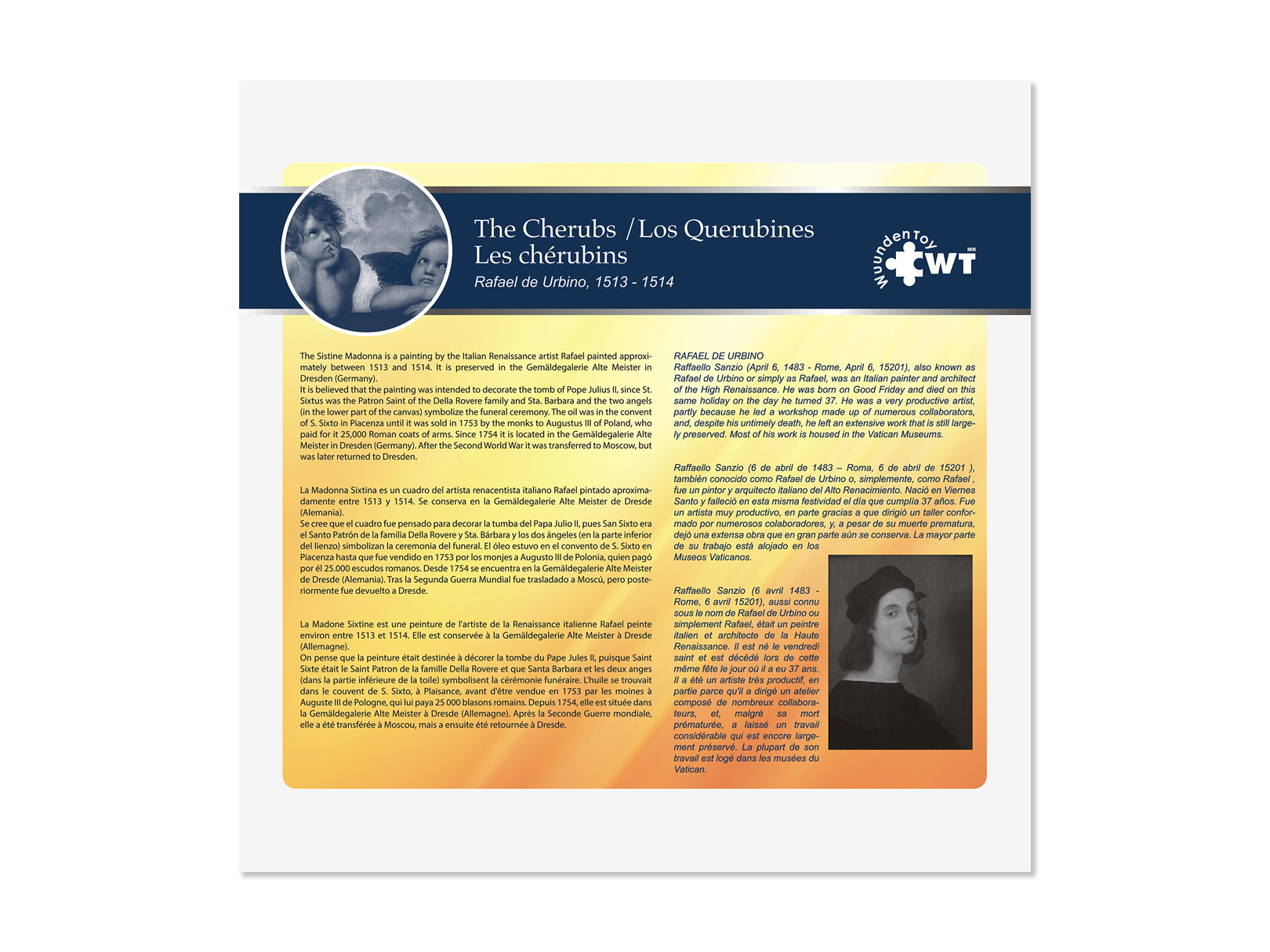 Rompecabezas WuundenToy 1,000 Piezas, Los Querubines, Puzzles para Adultos, Niños y Adolescentes, Calidad Premium, Perfecto para Adorno de Interiores, Ideal para Regalo