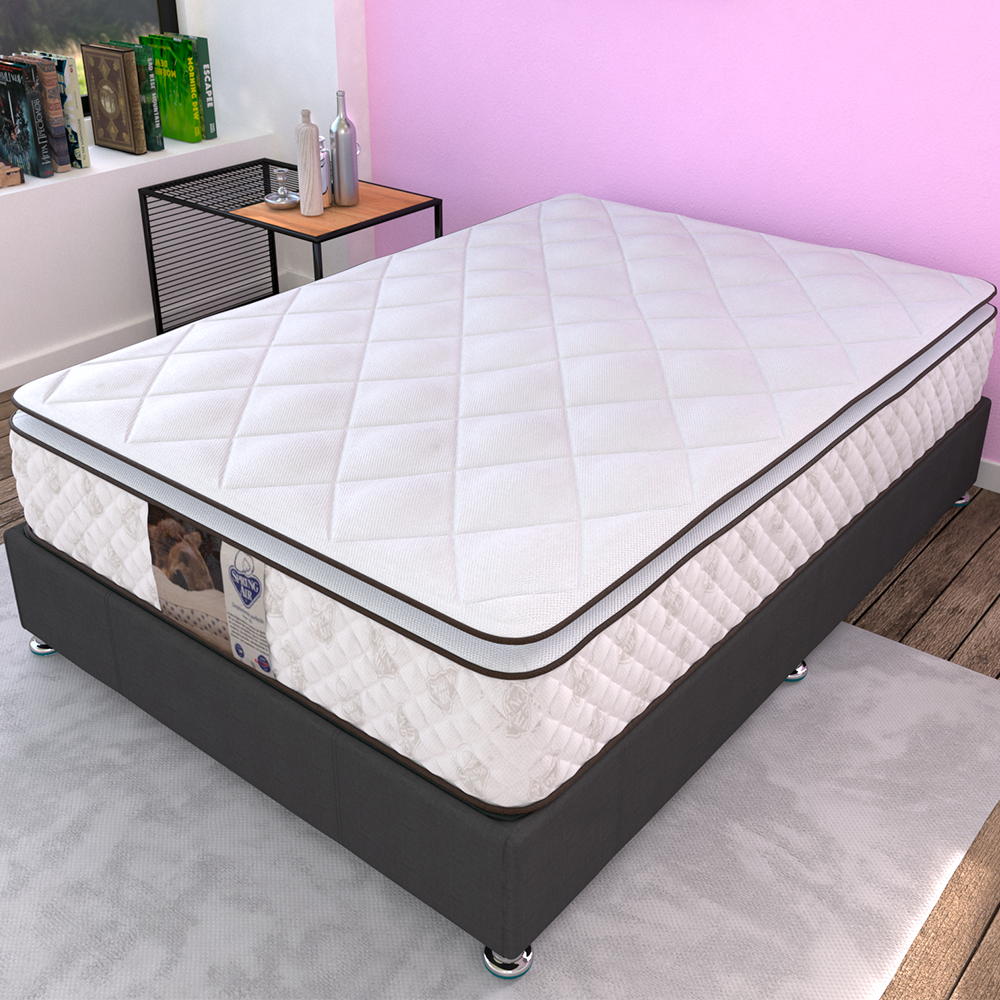 Colchón y Box Individual Allegro Spring Air Ortopédico con Colchoneta PILLOW TOP