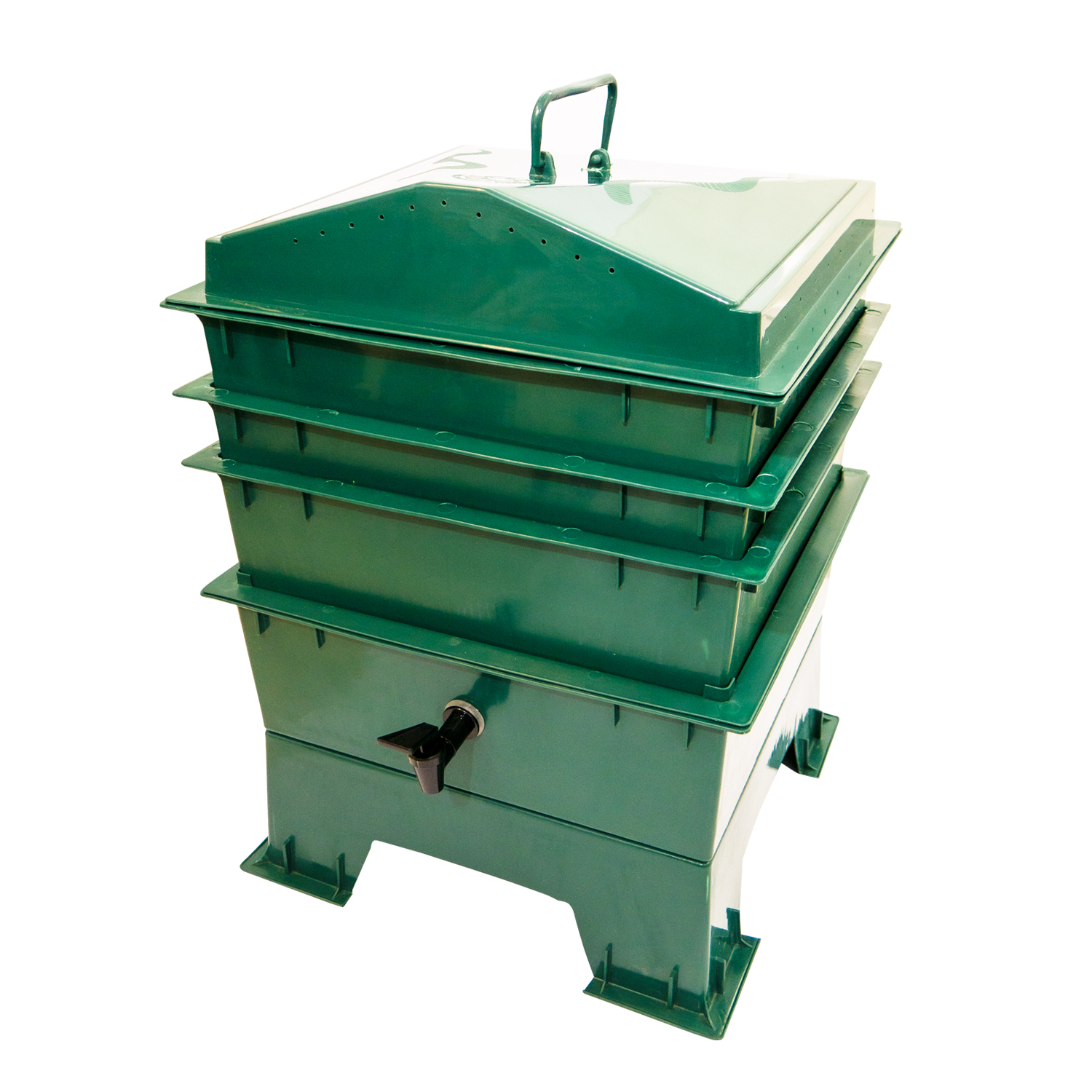 Vermicompostera de 4 Bandejas de Plástico Reciclado