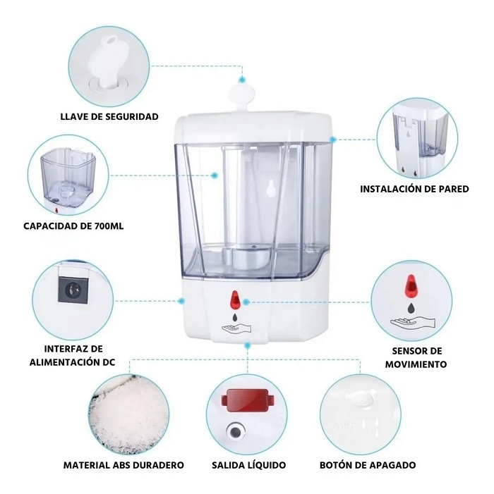Dispensador Automático Despachador Gel Jabón Antibacteriano