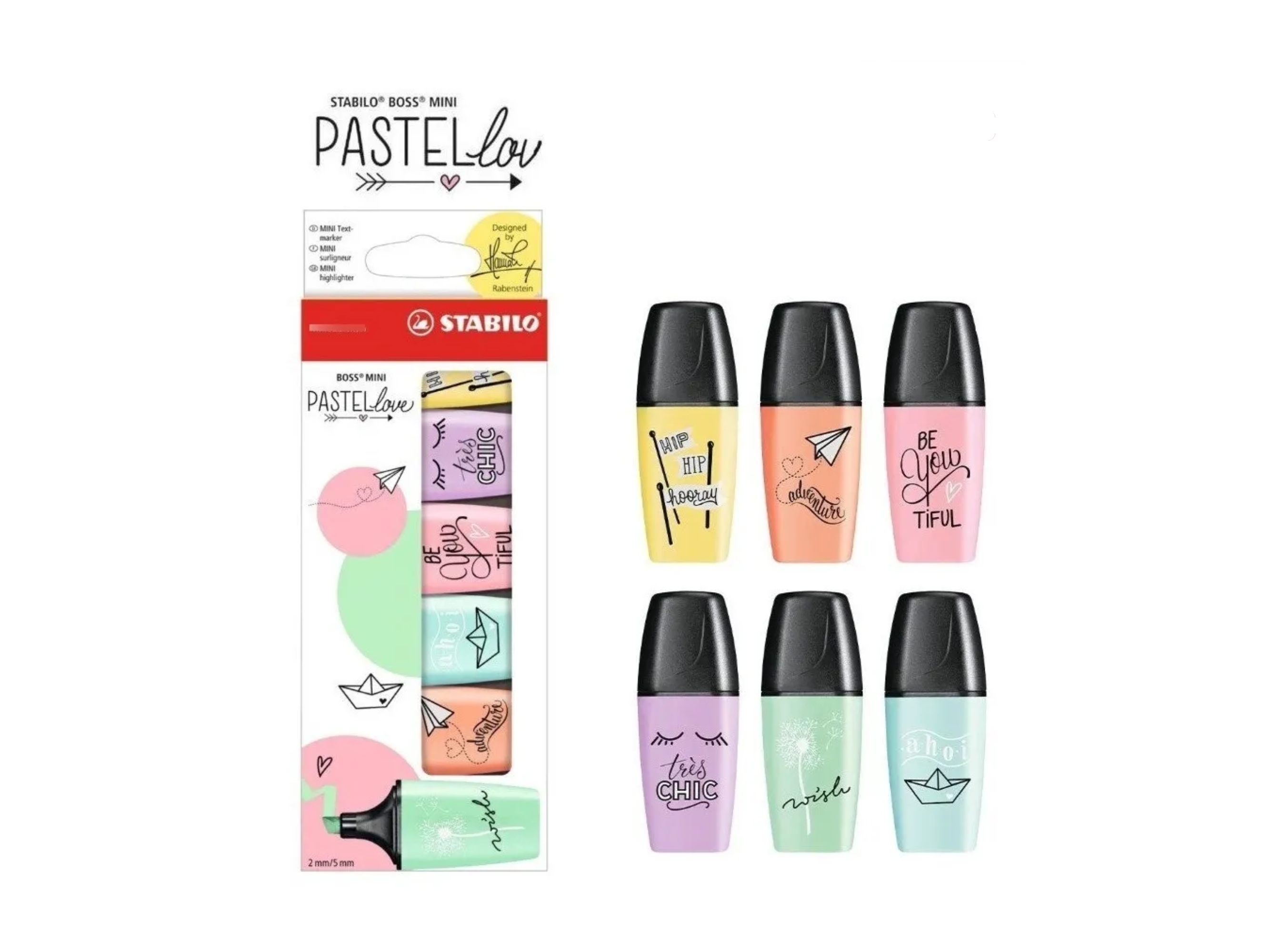 Stabilo Boss Mini Pastel Love Surligneurs - Marcatextos en tonos pastel, set con 6 colores surtidos