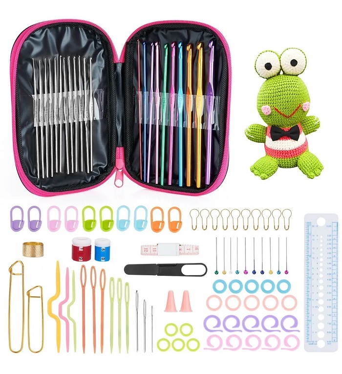 Kit De Ganchos Y Accesorios Para Tejer Al Crochet 84 Pzas