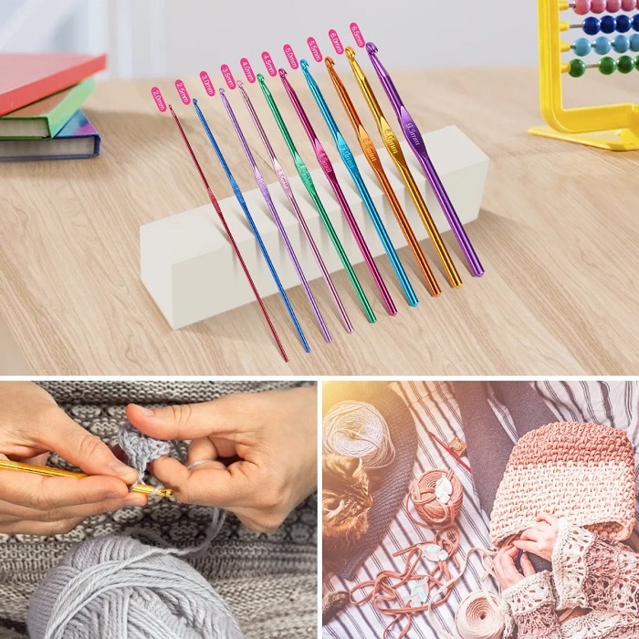 Kit De Ganchos Y Accesorios Para Tejer Al Crochet 84 Pzas