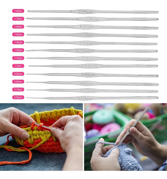 Kit De Ganchos Y Accesorios Para Tejer Al Crochet 84 Pzas