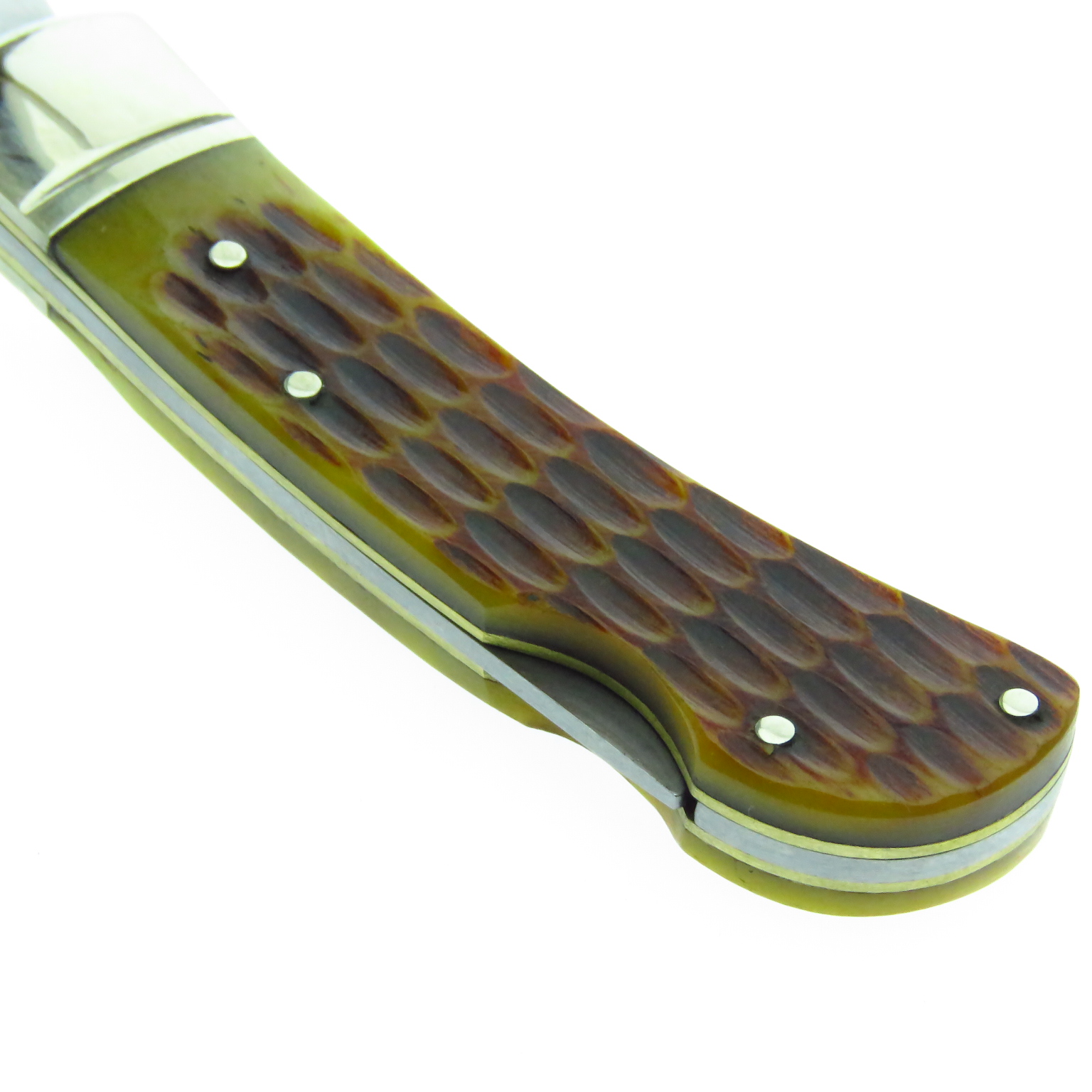 Rr461 Rough Rider Lockback Navaja Cachas De Hueso Resacado.