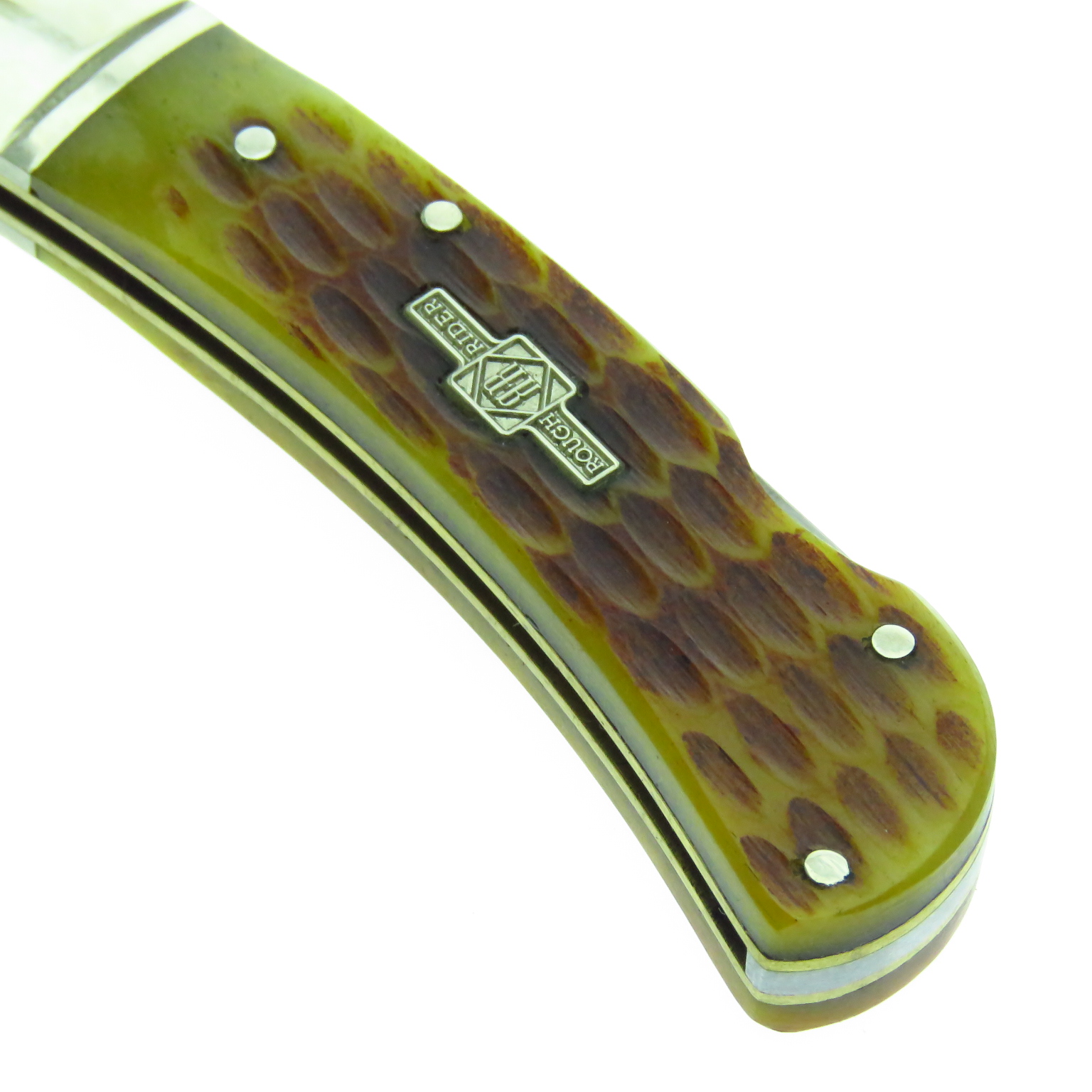 Rr461 Rough Rider Lockback Navaja Cachas De Hueso Resacado.