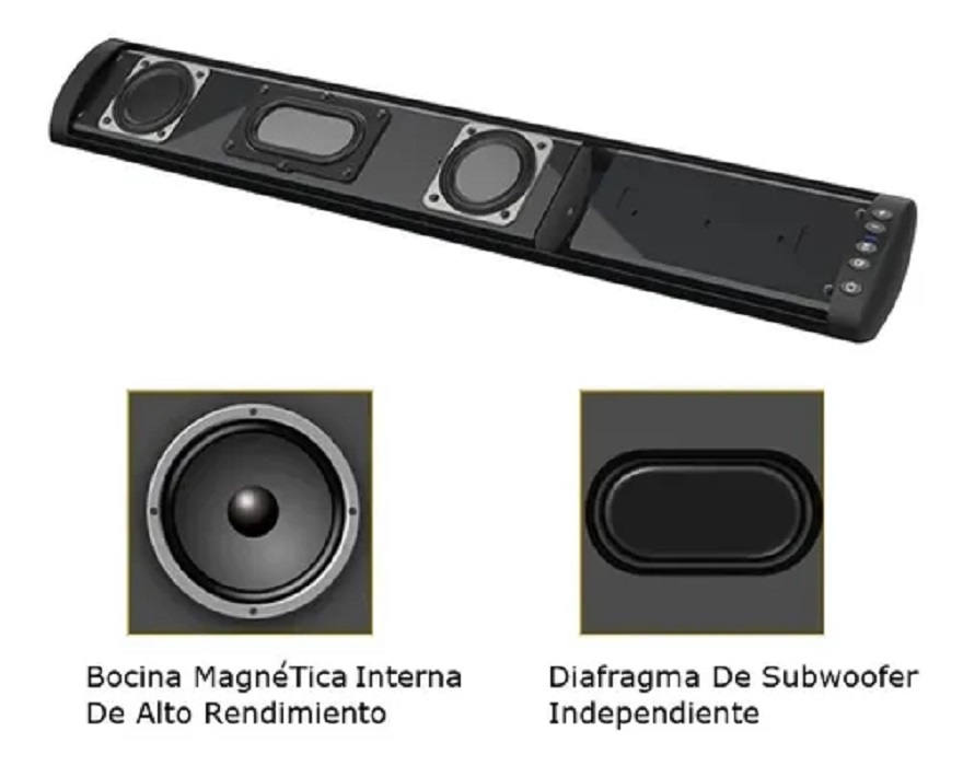 Barra De Sonido Bocina Bluetooth Optica 