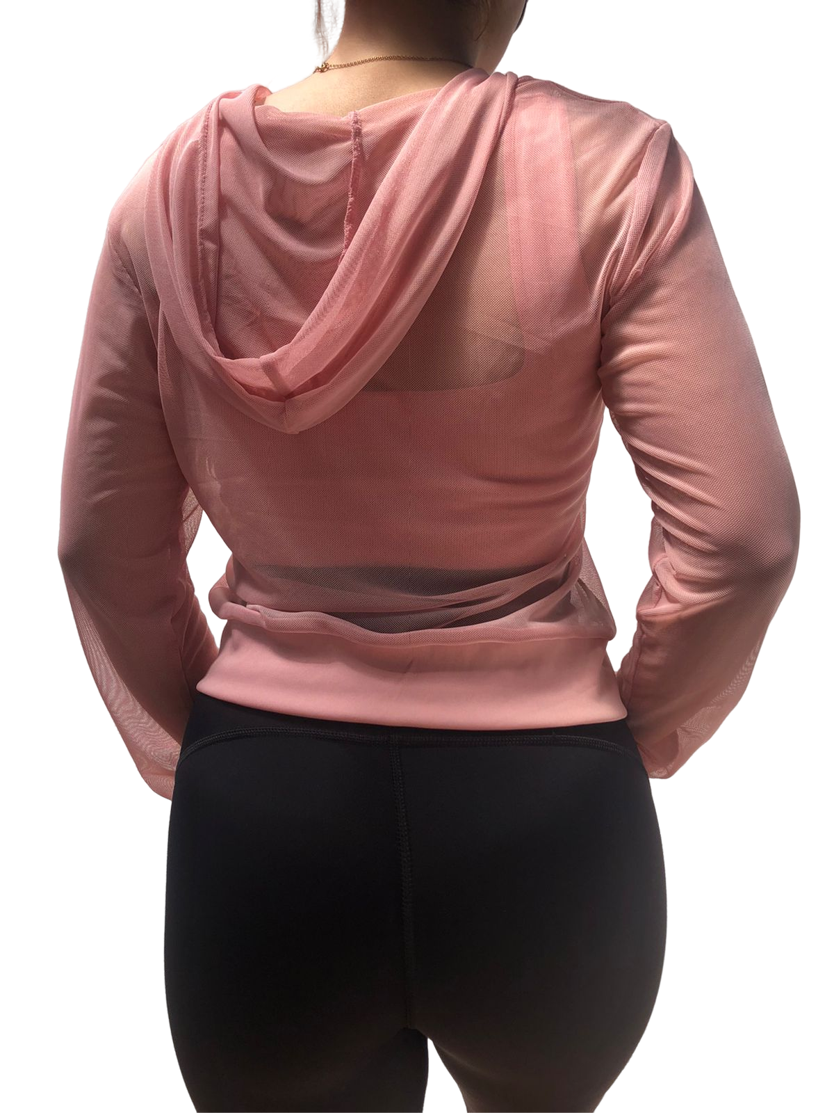 Blusa Chamarra Transparencia Manga Larga Cierre Malla Mesh