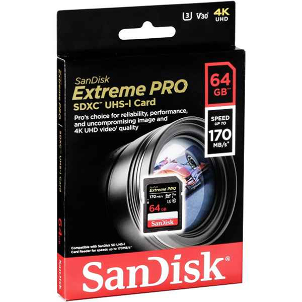 Tarjeta SD 64GB SANDISK Extreme PRO SDSDXXY-064G-GN4IN