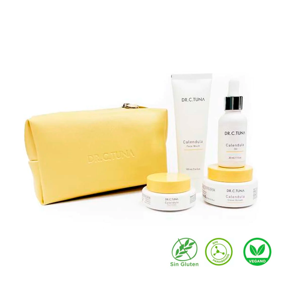 Set Dr. C. Tuna Calendula Nutrición e Hidratación para Piel Sensible con Cosmetiquera Farmasi