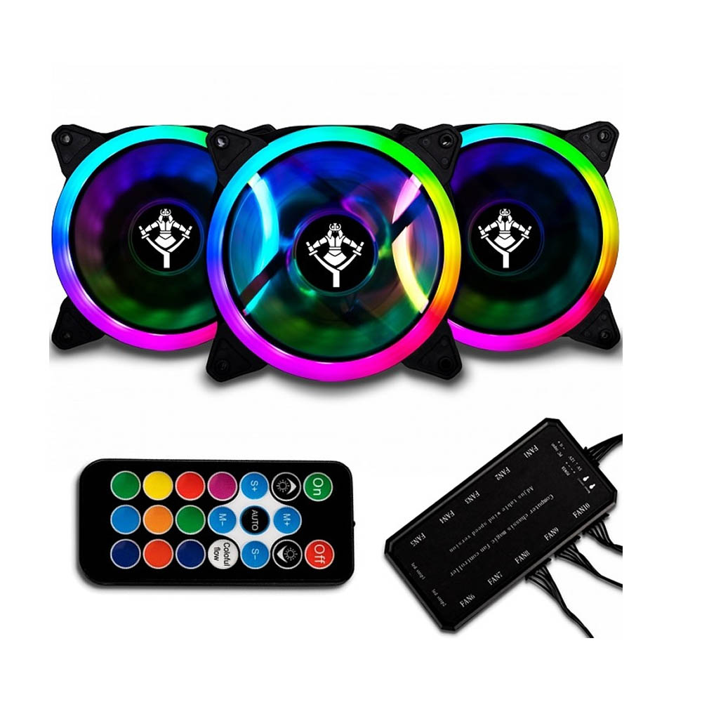 Kit 3 ventiladores typhoon argb gamer Yeyian