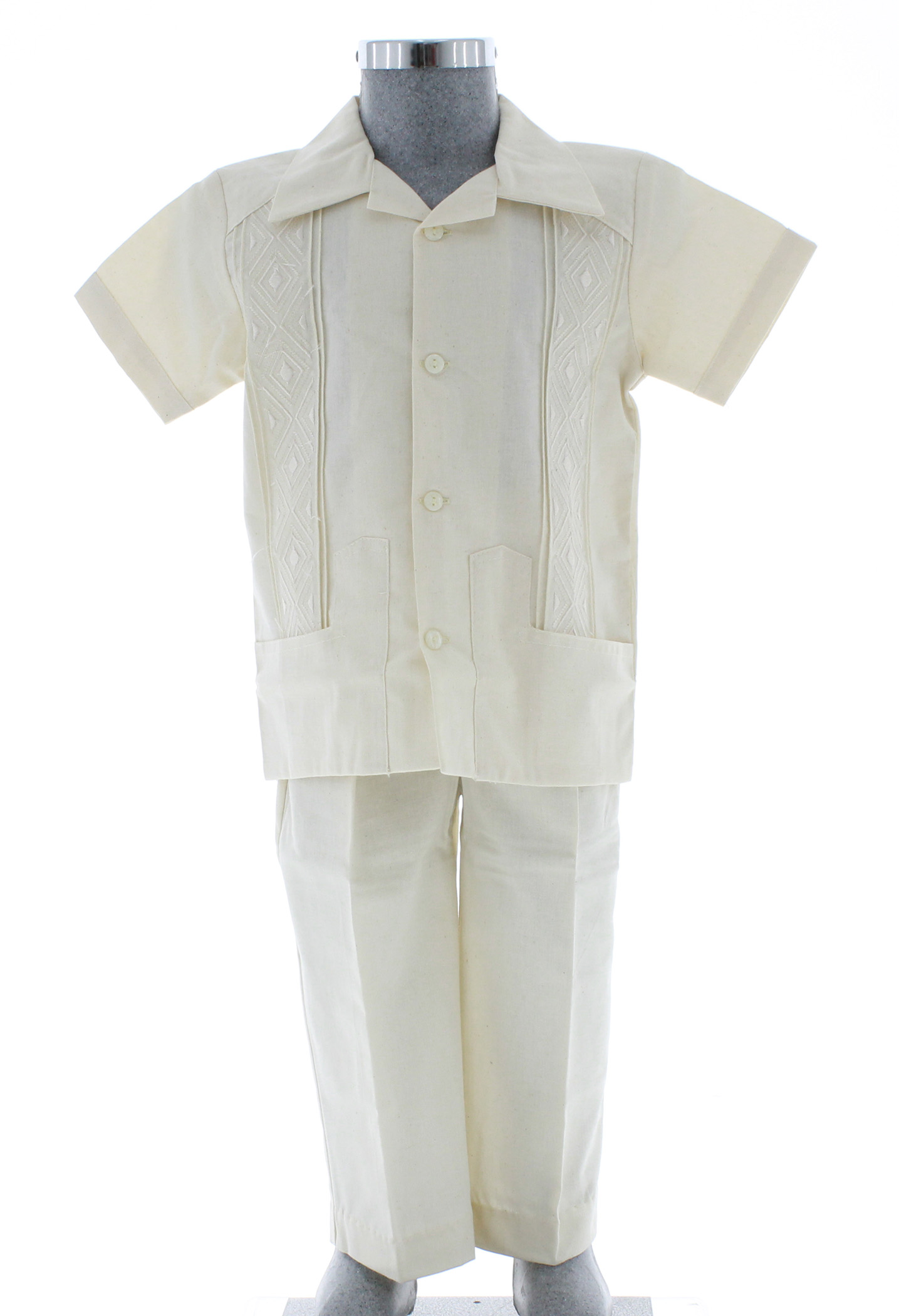 Conjunto Guayabera Bordada Hueso