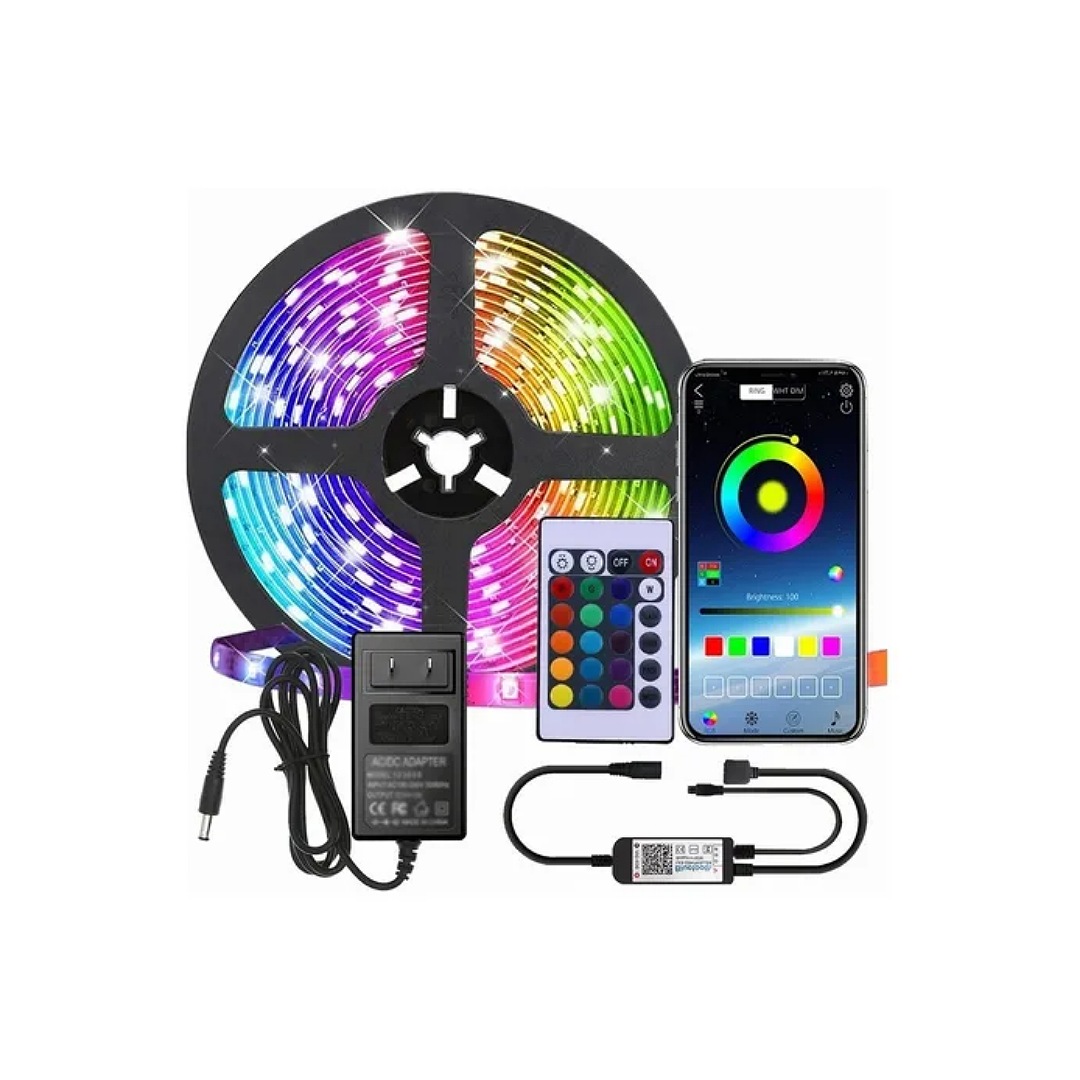 Kit De Luces De Tira Led 10m Control Bluetooth Y Sinc Música