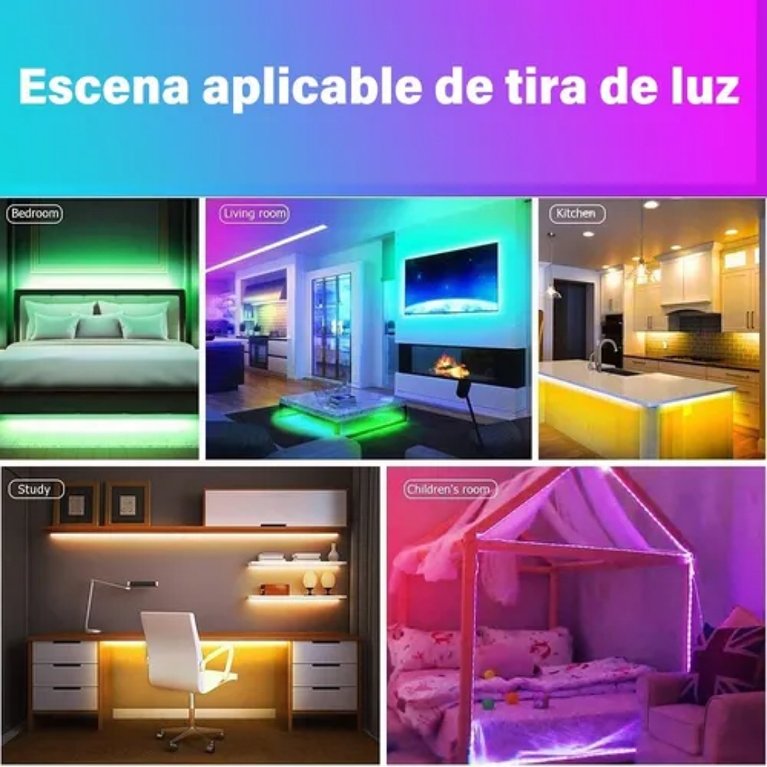 Kit De Luces De Tira Led 10m Control Bluetooth Y Sinc Música