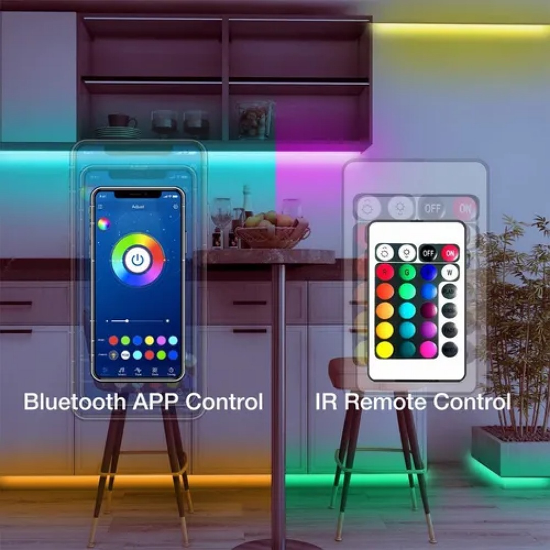 Kit De Luces De Tira Led 10m Control Bluetooth Y Sinc Música