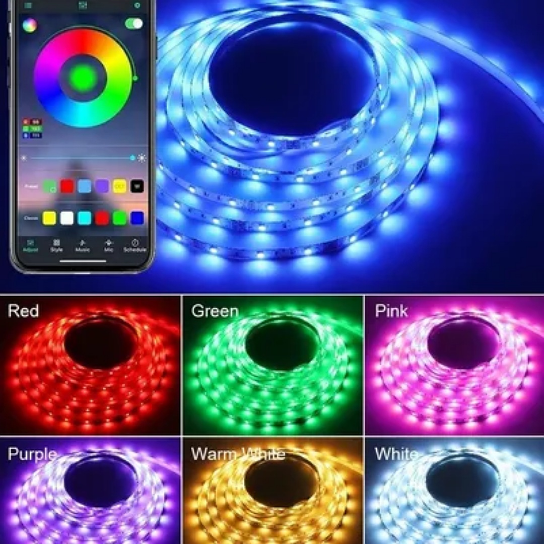 Kit De Luces De Tira Led 10m Control Bluetooth Y Sinc Música