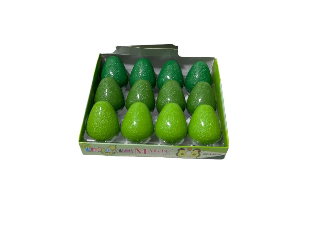 Caja Con 12 Bálsamos Labial Hidratante Nutritivo En Forma De Aguacate
