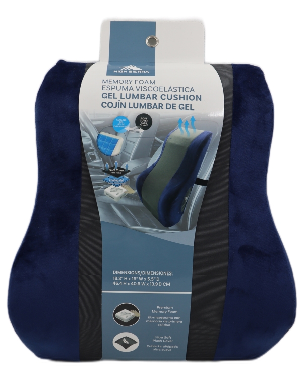Cojin Lumbar High Sierra Memory Foam con Cooling Gel Gris con Azul