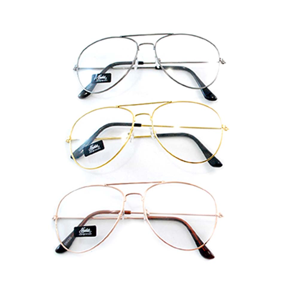 Gafas transparentes tipo aviador - Pack con 12 piezas