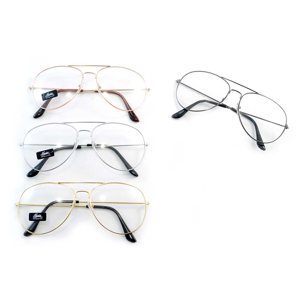 Lentes transparentes ovalados - pack con 12 piezas