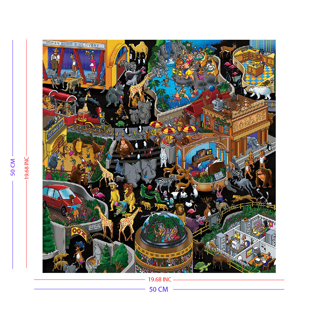 Rompecabezas WuundenToy 500 Piezas, Zoologico Rebelde, Puzzles para Adultos, Niños y Adolescentes, Calidad Premium, Perfecto para Adorno de Interiores, Ideal para Regalo