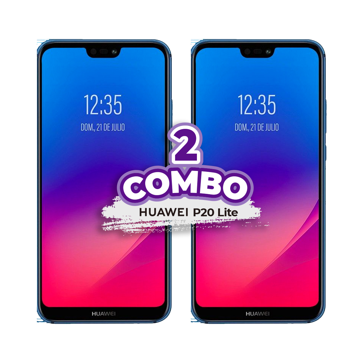 COMBO DE 2 CELULARES HUAWEI P20 LITE 64GB 4GB AZUL