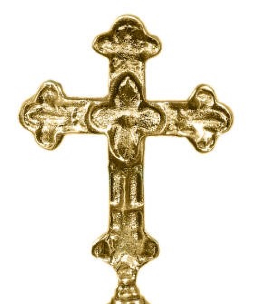 Asta para estandarte reglamentario dos tramos latonado 2.30 mts punta de cruz