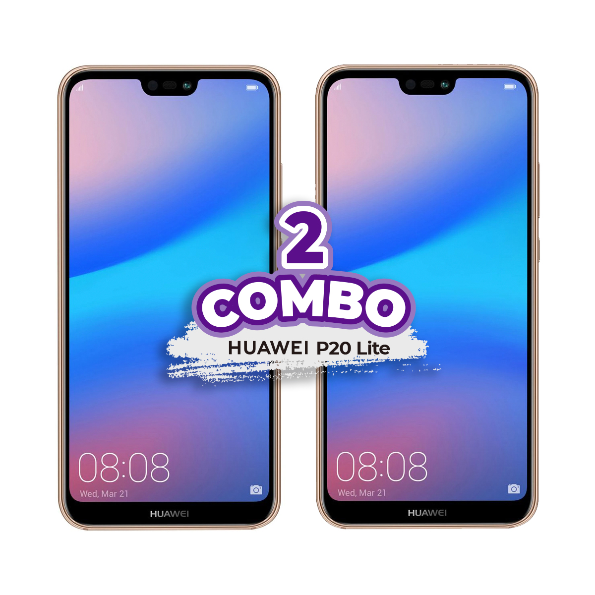 COMBO DE 2 CELULARES HUAWEI P20 LITE 64GB 4GB ROSA