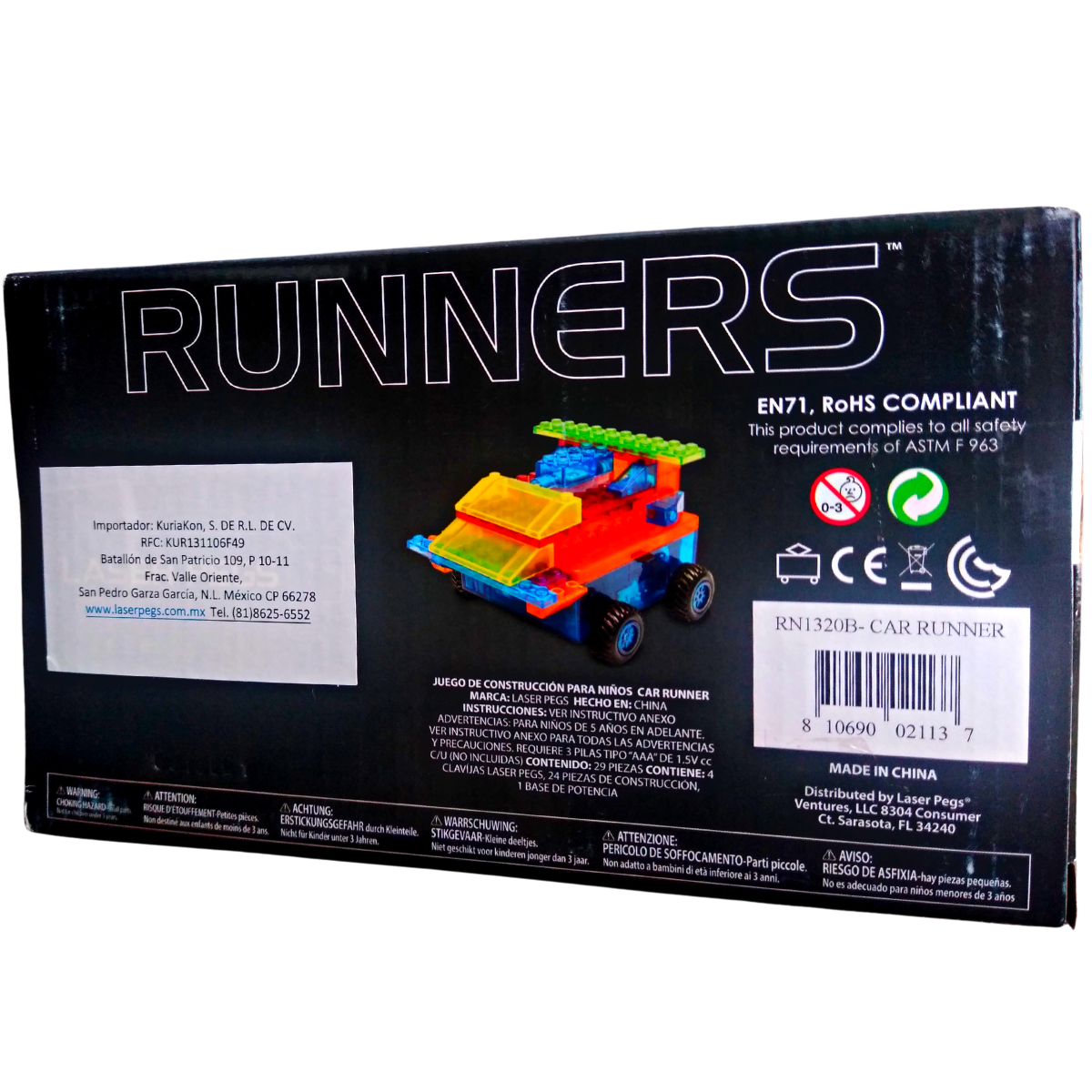 Carro De Bloques Runner Laser Pegs 8 En 1 Con 29pz