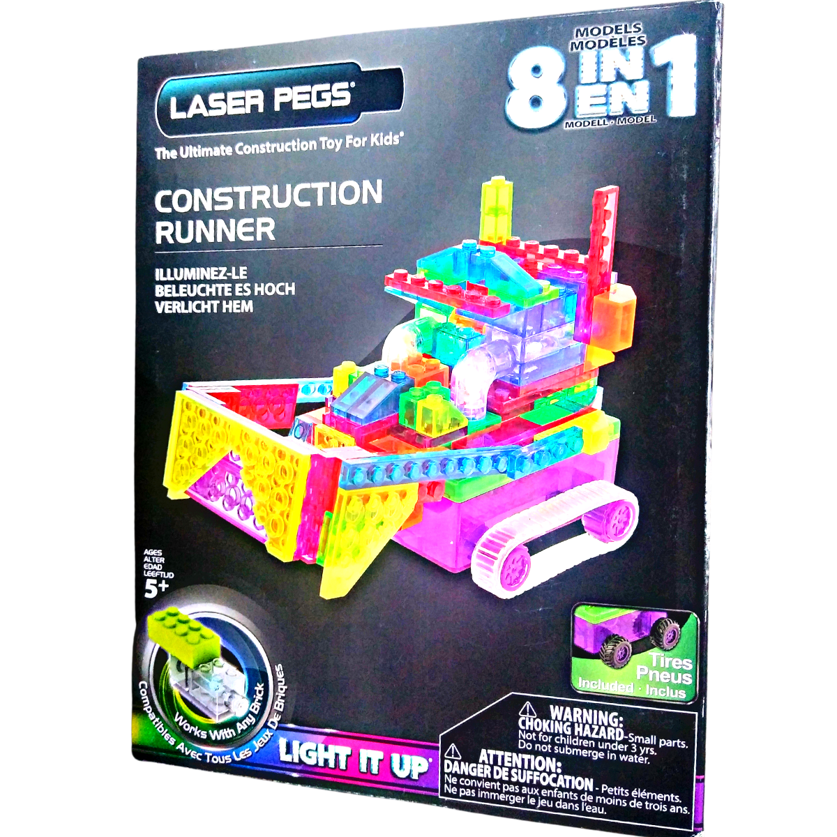 Carro De Bloques Runner De Construcción Laser Pegs 8 En 1