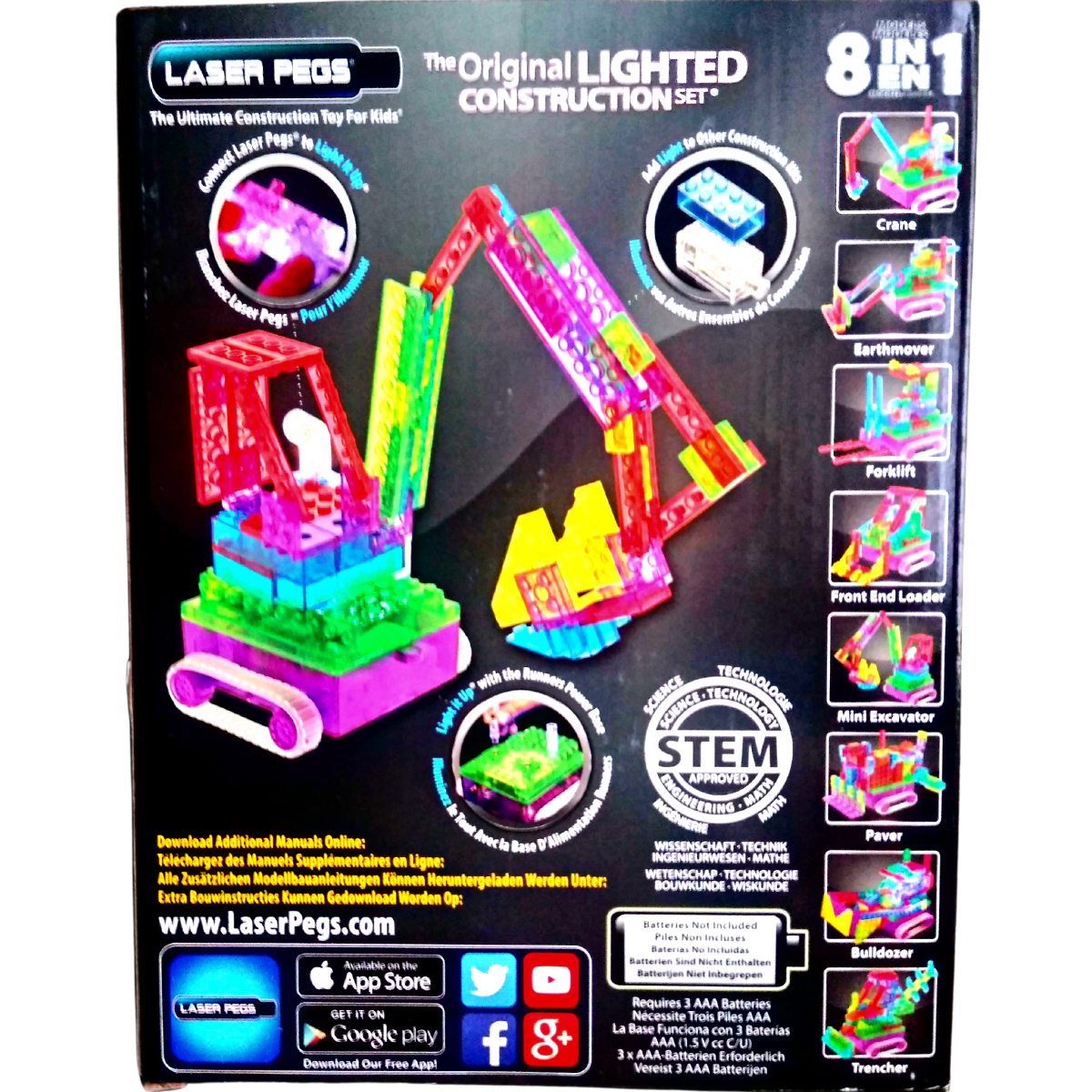 Carro De Bloques Runner De Construcción Laser Pegs 8 En 1