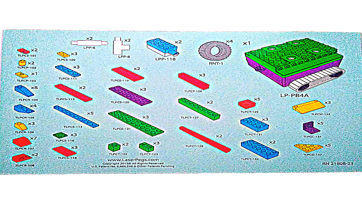 Carro De Bloques Runner De Construcción Laser Pegs 8 En 1