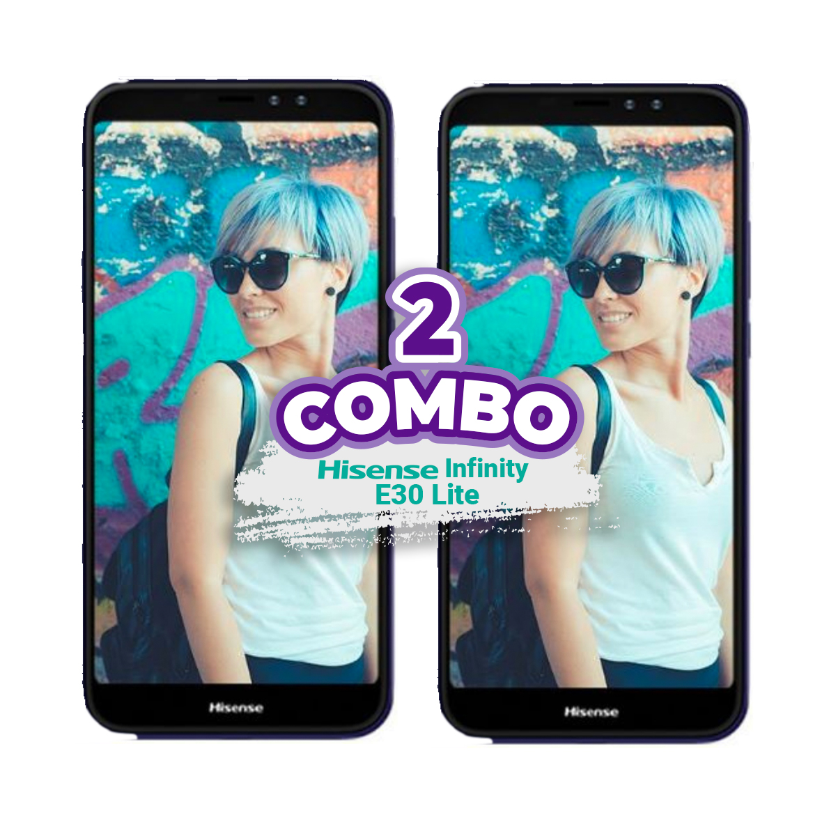 COMBO DE 2 PIEZAS HISENSE INFINITY E30 LITE 16GB 1GBRAM AZUL.